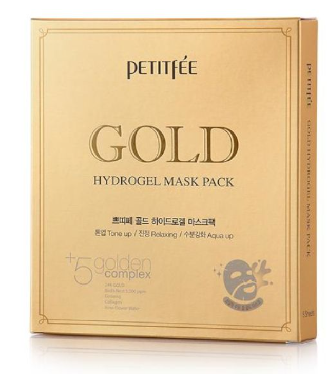 PETITFEE Hydrogel Mask Pack — Gold — 5 Pack