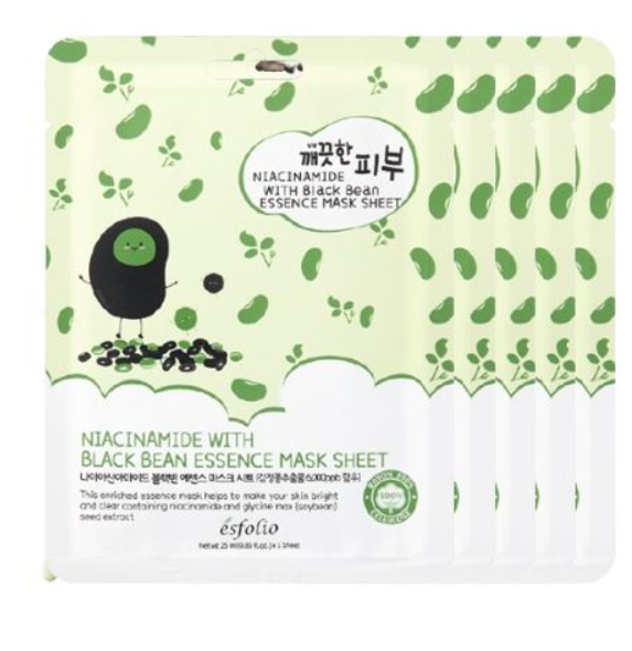 esfolio Niacinamide Black Bean Mask — 5 Pack